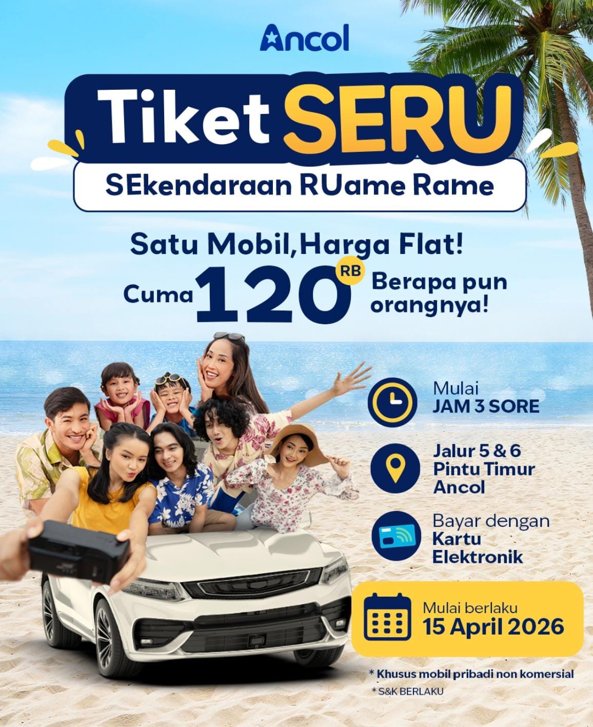 Tiket Seru Ancol  -  Satu Mobil Rame-Rame Harga Flat